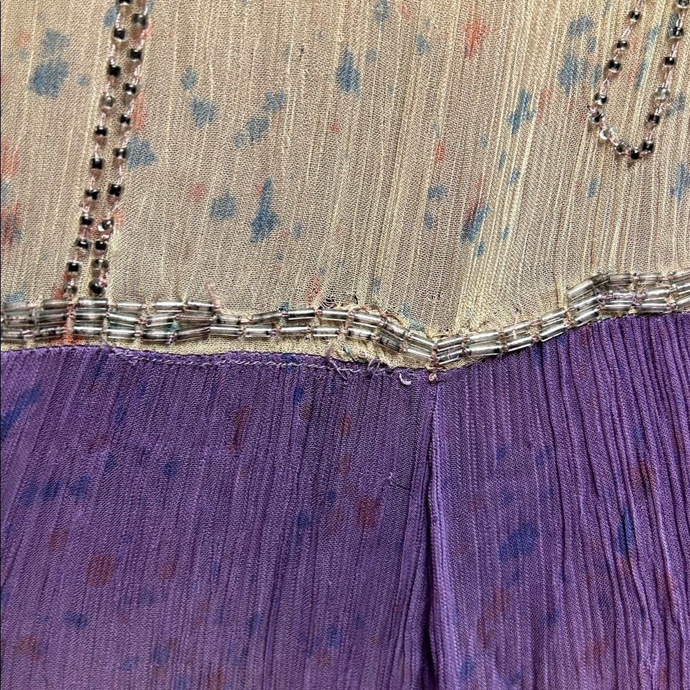 Free People Twilight Embellished Embroidered Tie Dye‎ Midi Dress Orchid Combo M - Picture 11 of 12